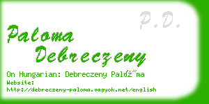 paloma debreczeny business card